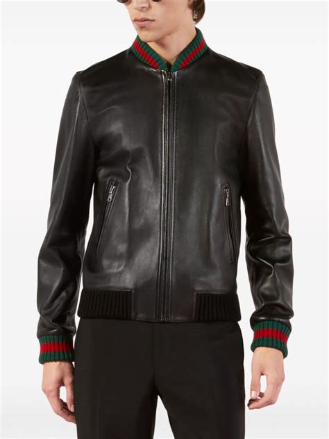 gucci leather perforated suit|farfetch gucci leather jacket.